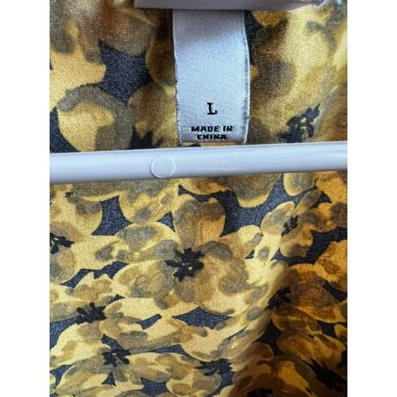 A. New Day Yellow Floral Long Sleeve V-Neck Wrap Blouse, Work Atire, OFFICE ATTI - Picture 14 of 15